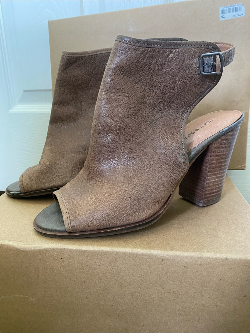 Lucky Brand LK-Lisza Leather Open Toe Heels